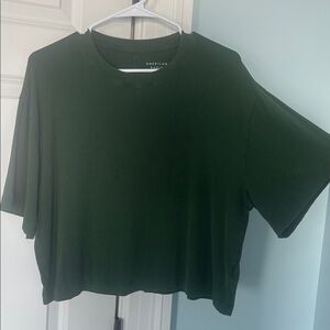 American Eagle Outfitters Dark Green ribbed tee